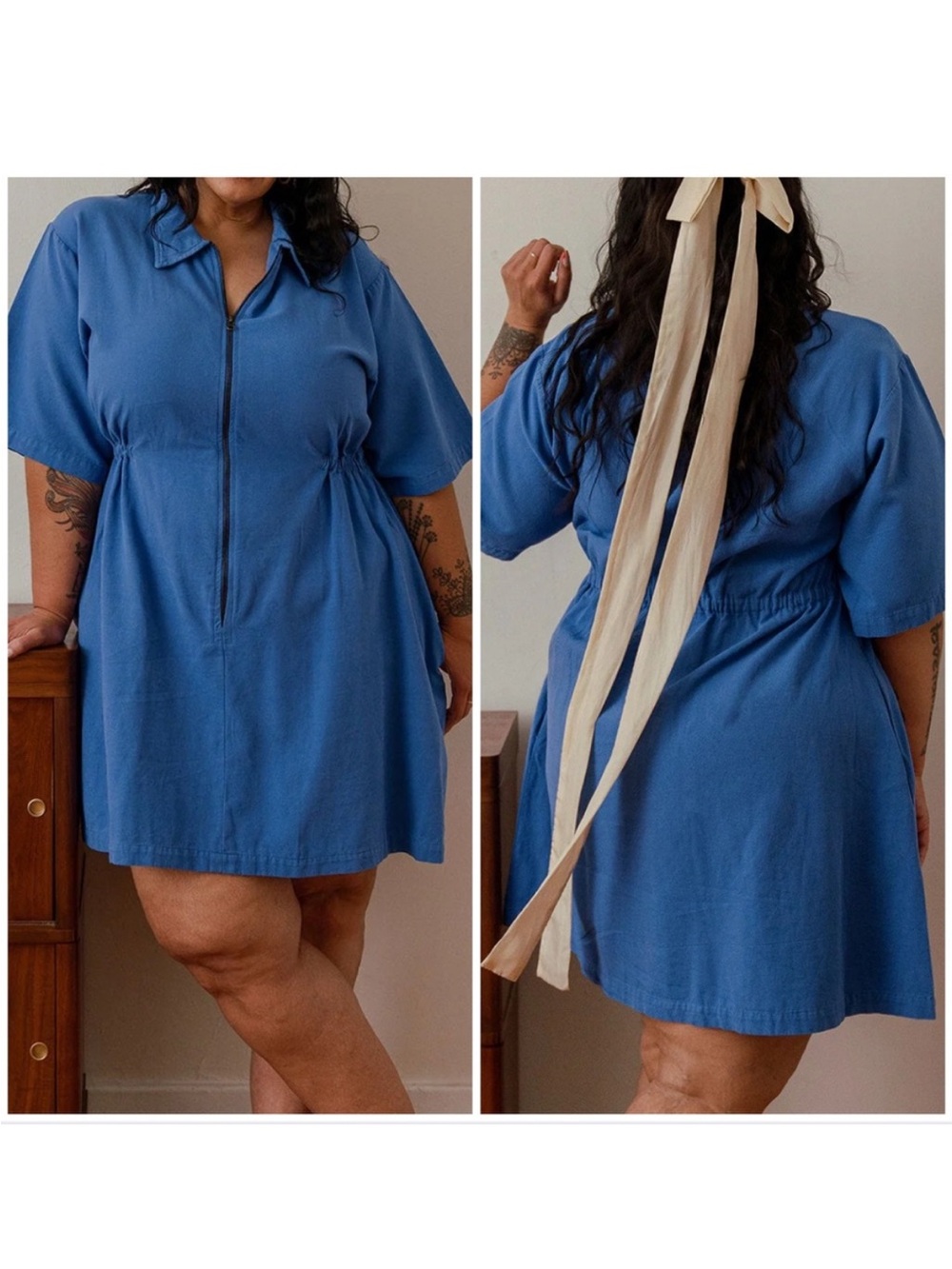 Noble Blue Utility Dress in French Blue XL